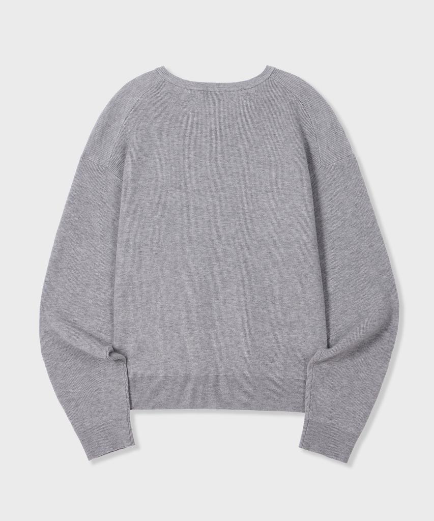 GLW Minimal V-Neck Crop Knit Gray