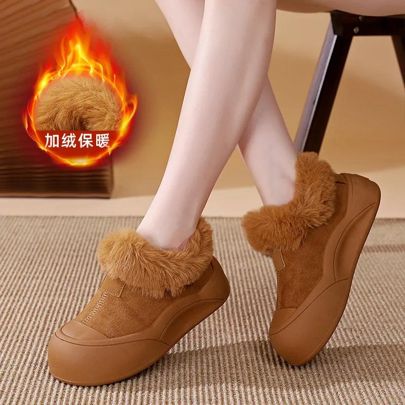 

Fashion Women s Plush Cotton Shoes Autumn Winter New Warm Cotton Shoes Student Korean Fashion Platform Comfort Anti Slip Snow Boots 40 хаки
