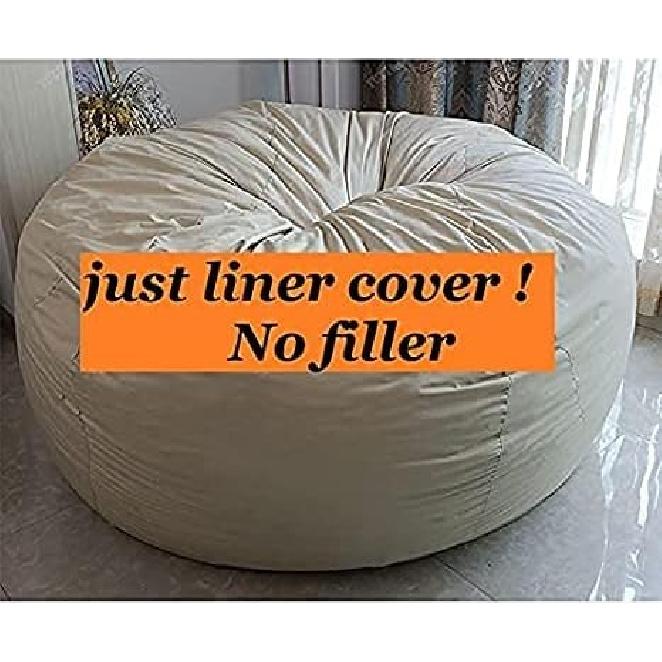 Bean Bag Inner Liner Cover(No Filler), 6 7ft Inner Liner for Bean Bag Chair Couch Cover Seat Lazy Sofa High Capacity Replacement Cover with Zipper
