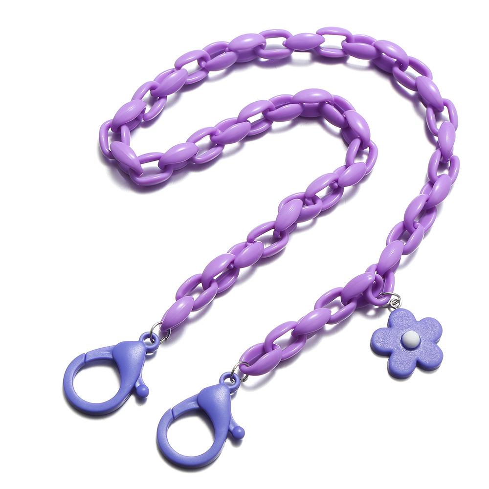 Korean Popular Acrylic Mask & Glasses Chain, Anti-Choking Floral Design for Kids & Adults, Anti-Lost Strap
