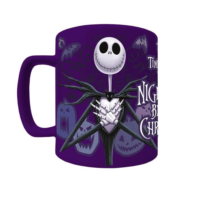 Mug en céramique - pyramid international - jack skellington - 440ml - noir - doublé en peluche