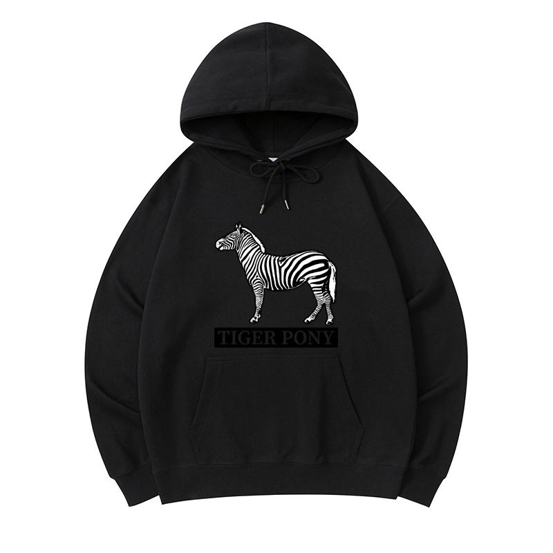 

300 GSM Men s Healthy Cotton Hoodies Tiger Pony Print Premium Cotton Sweatshirt