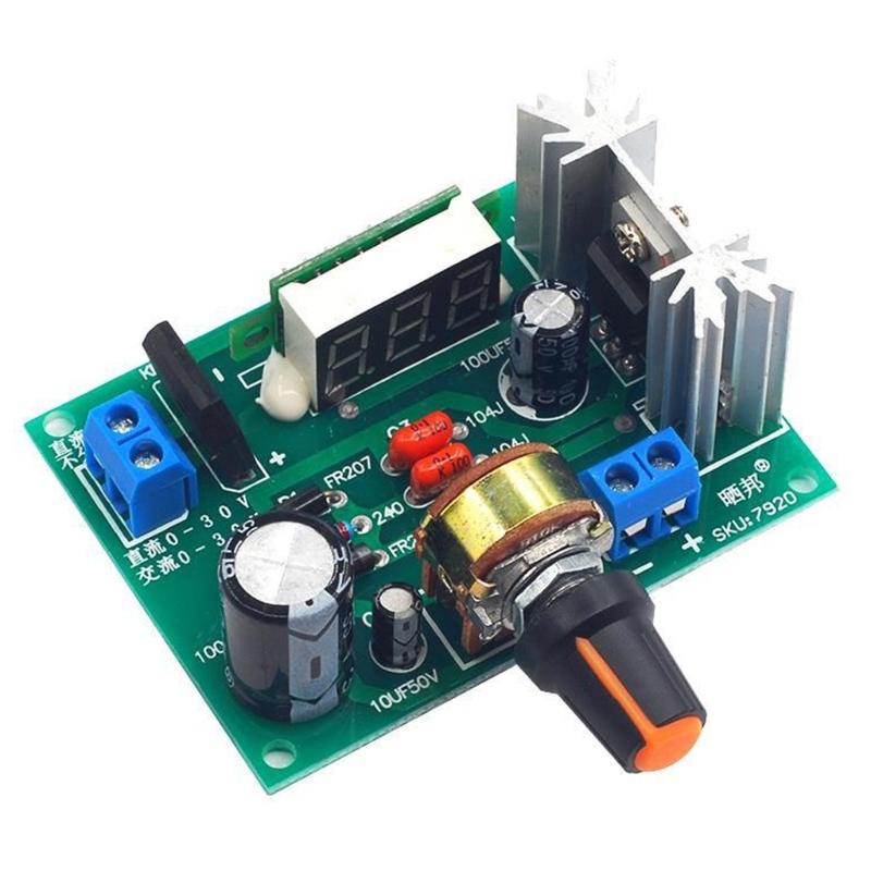 LM317 Digitales Spannungsreglermodul für Solarladung, Spannungsstabilisierungs-Zusatzplatine mit Kühlkörper