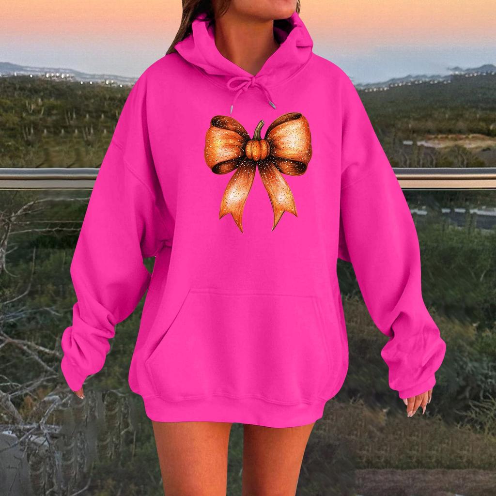 Women's Long-sleeved  Oversized Dropped Shoulder Sleeves Women's Hooded Halloween Print Plush Sweatshirt