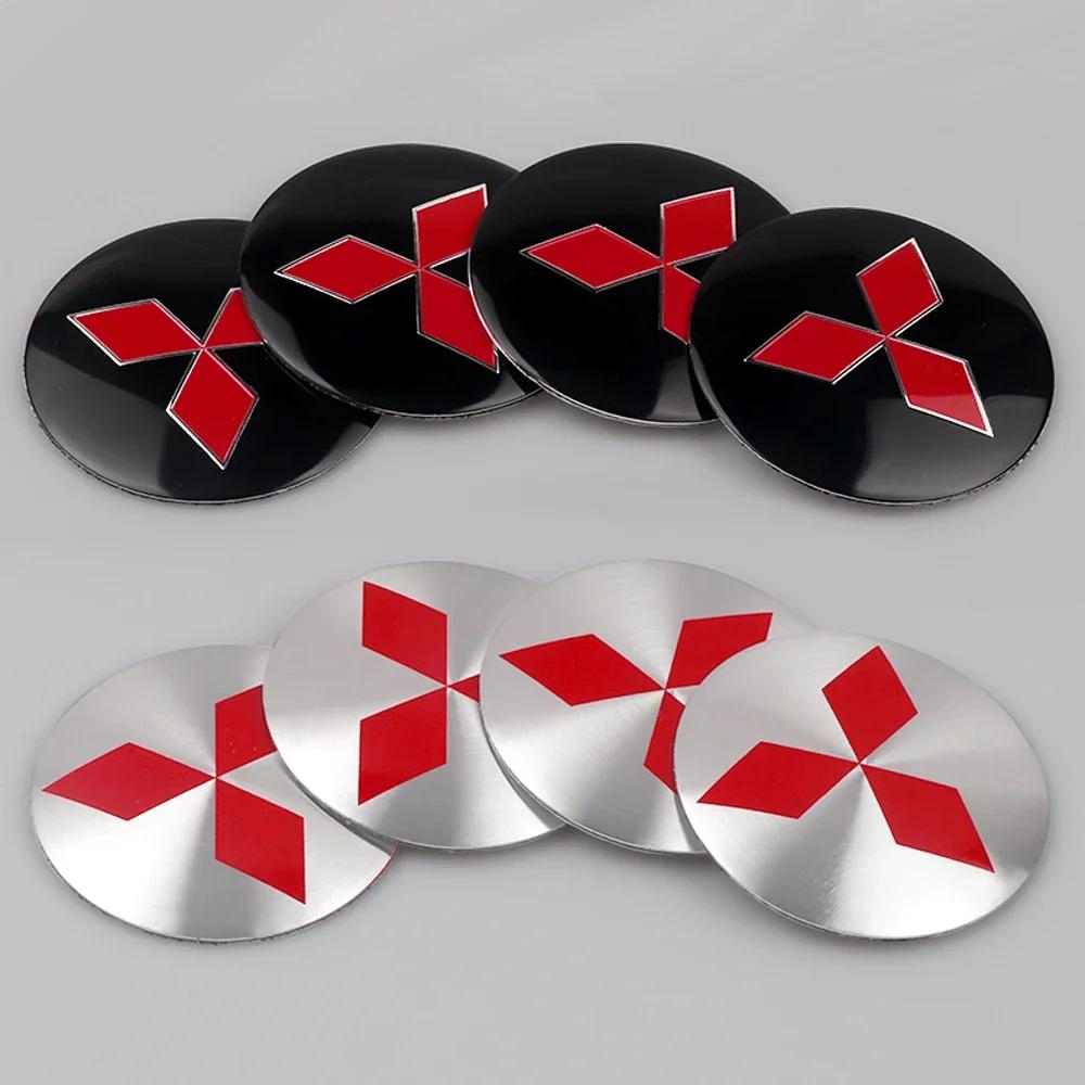 56mm Krytka náboje kola auta Kovové logo Prachotěsná samolepka s logem Pro Mitsubishi Asx Lancer 3 l200 Xpander Pajero 4 Montero V73
