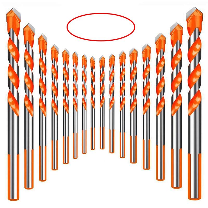 3/4/5/6/7/8/10/12Multifunctional Glass Metal Tile Drill Bit Triangle Diamond Drill Set Ceramic Concrete Brick Wood Punching Hole Saw Drill
