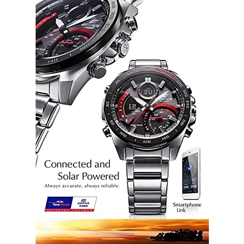 EDIFICE CASIO Casio Bluetooth Smartphone Linked Tough Solar ECB-900DB-1A Chronograph Calendar Analog Digital Black Red Business Watch Sports Watch Sta