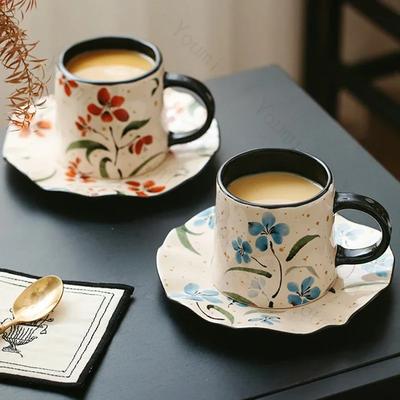 Retro francouzské kávové hrnky, domácí pár, keramický kávový hrnek, vynikající odpolední čajový set, lehký luxusní kancelářský šálek na vodu, dárky