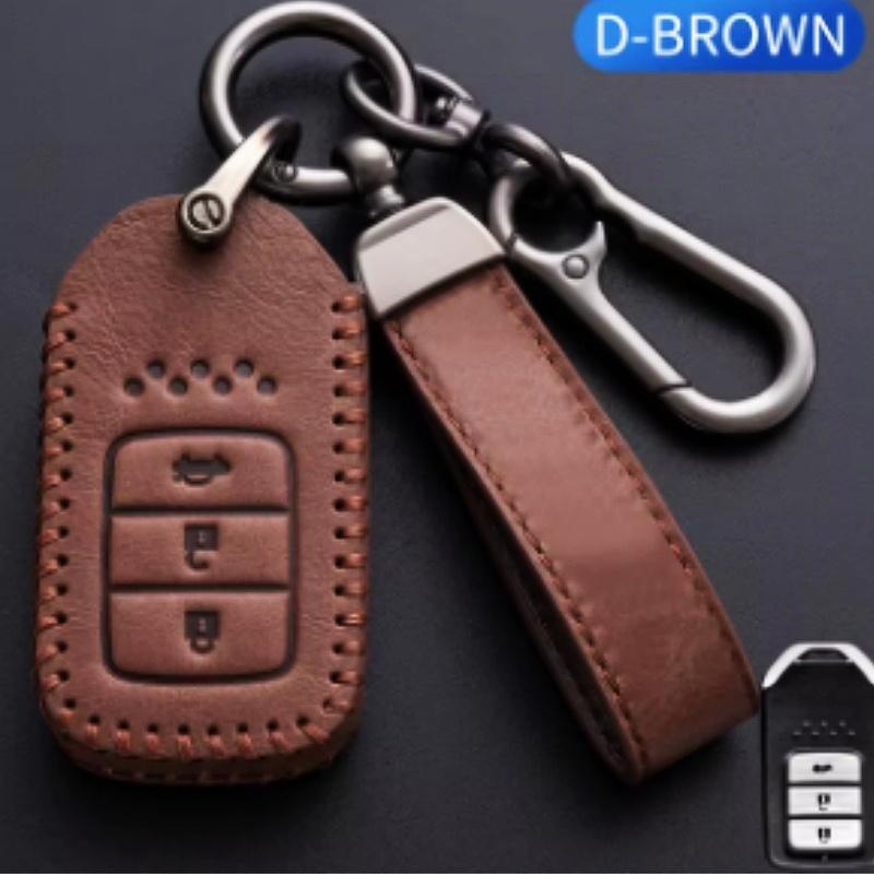 Leather Car Remote Key Cover Case Shell For Honda Civic City Accord CRV CR-V XR-V Odyssey Vezel Jade Crider Fit Accessories