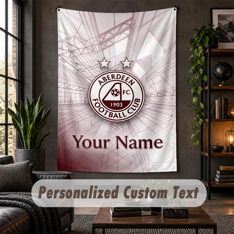 Wall Tapestry Aberdeen FC Print Custom Name Text Wall Hanging Home Decor