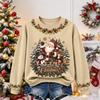 Women's Christmas Print Long Sleeve Top Casual Comfortable Fall Winter Shirt