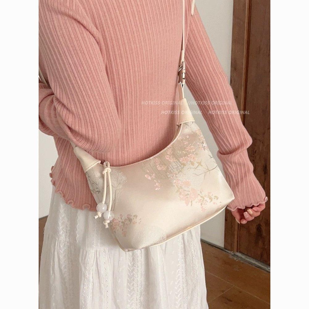 2025 New Silk Embroidery Cheongsam Crossbody Dumpling Bag: Ancient Chinese Style Summer Handbag for Women