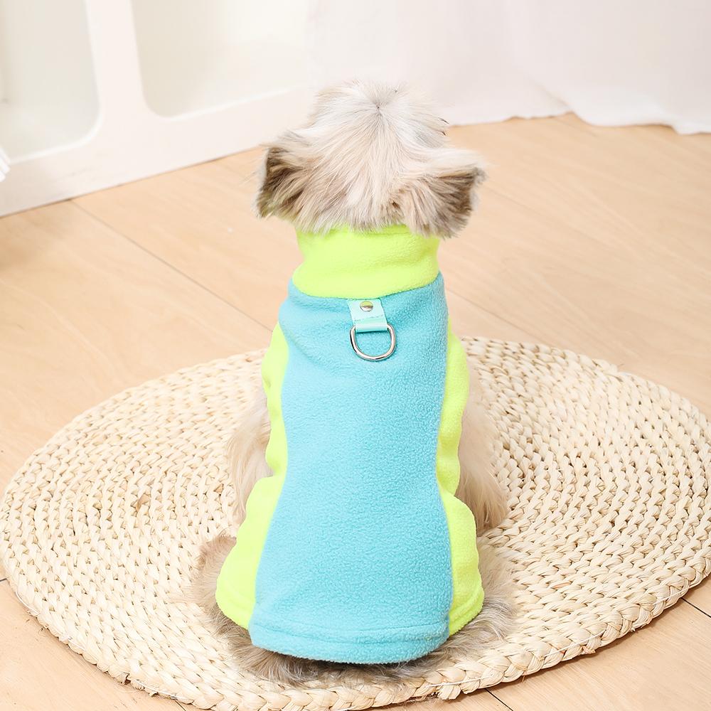 Dog Clothes Autumn Winter Warm Pet Jacket For Small Medium Dogs Cats With D-ring Puppy Fleece Sweatshirts Yorkshire Schnauzer Soft Coat