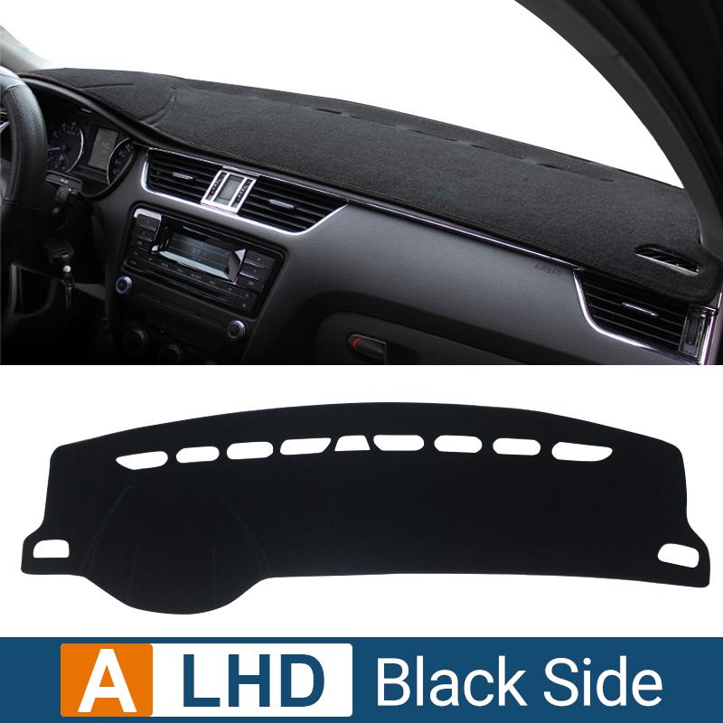 For Skoda Octavia A7 2015 2016 2017 2018 2019 Car Dashboard Cover Avoid Light Pad Sun Shade Case Anti-UV Carpets Non-Slip Mat A LHD Black side