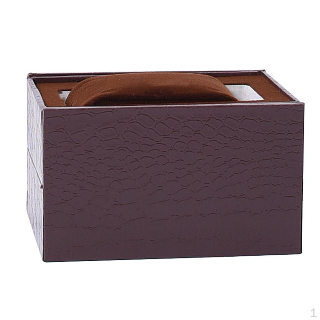 

Wristwatch Storage Gift Case Single Slot Pillow Box Red Brown