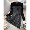 JK&JS Elegant European Style A-Line Knit Dress