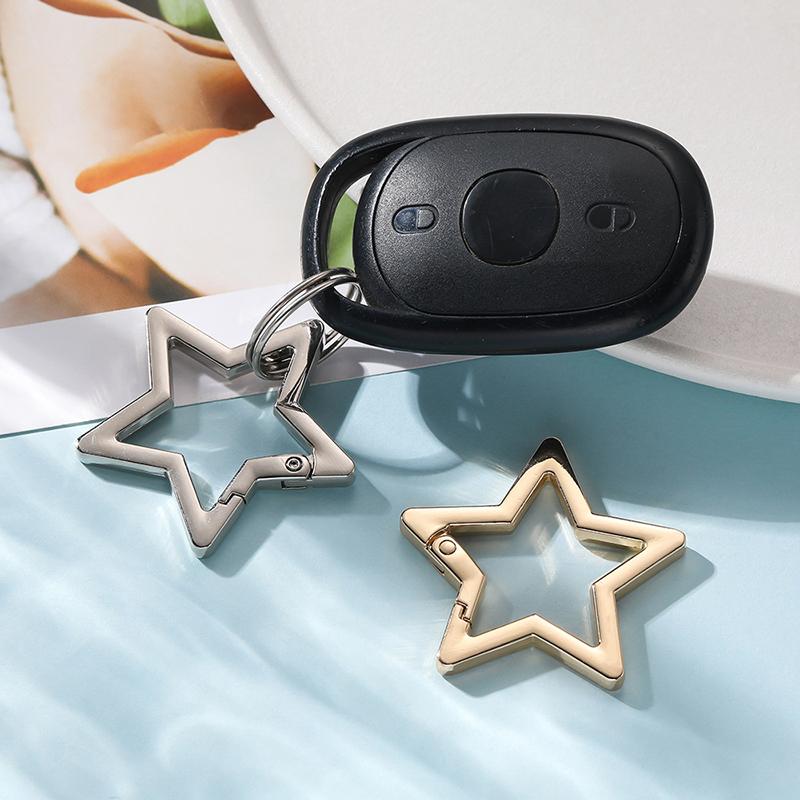 Hollow Star Shaped Spring Clasp Metal Carabiner Keychain Bag Clip Hook Dog Chain Buckle Connector Diy Jewelry Making Accessories
