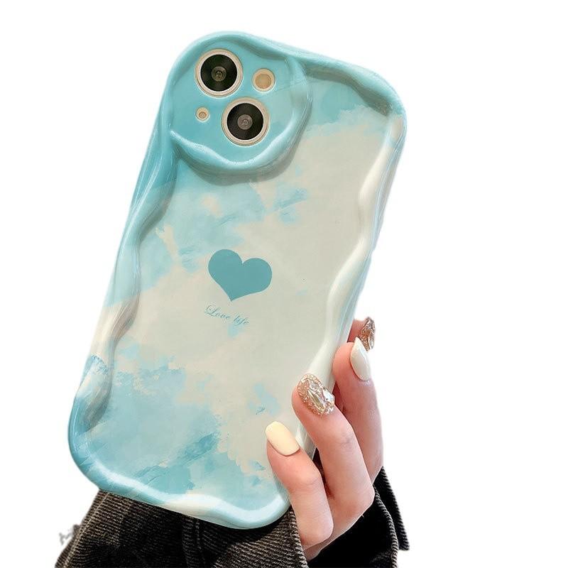 Ins für Apple 15promax Handyhülle Neues Modell für IPhone14 Blau Verwischte Liebe 16pro Erweitert 12