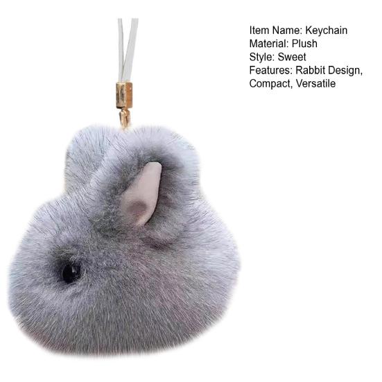 Keychain Imitation Mink Fur Rabbit Charm Key Chain Backpack Car Keys Wallet Lightweight Portable Hanging