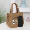 Cartoon Cute Printed Pattern Canvas Handbag Office Worker Lunch Bag Tote Bag Picnic Drink Bag Portable Outdoor Food Bags