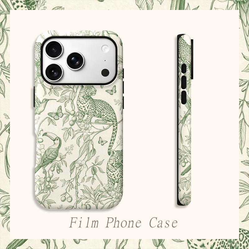 Botanical Tropical Wildlife Sketch Nature Art Graphic Film Aesthetic Protective Shockproof Bumper Phone Case Cover For iPhone 14 15 16 17 Pro Max Plus
