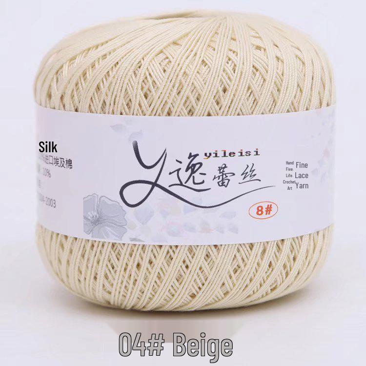 8# 100% Cotton Lace Yarn - 50g Ball, 400m, Strong Twist Crochet Thread for Hand-knitting, Flowers, Hats, and Cardigans - Free Shipping.