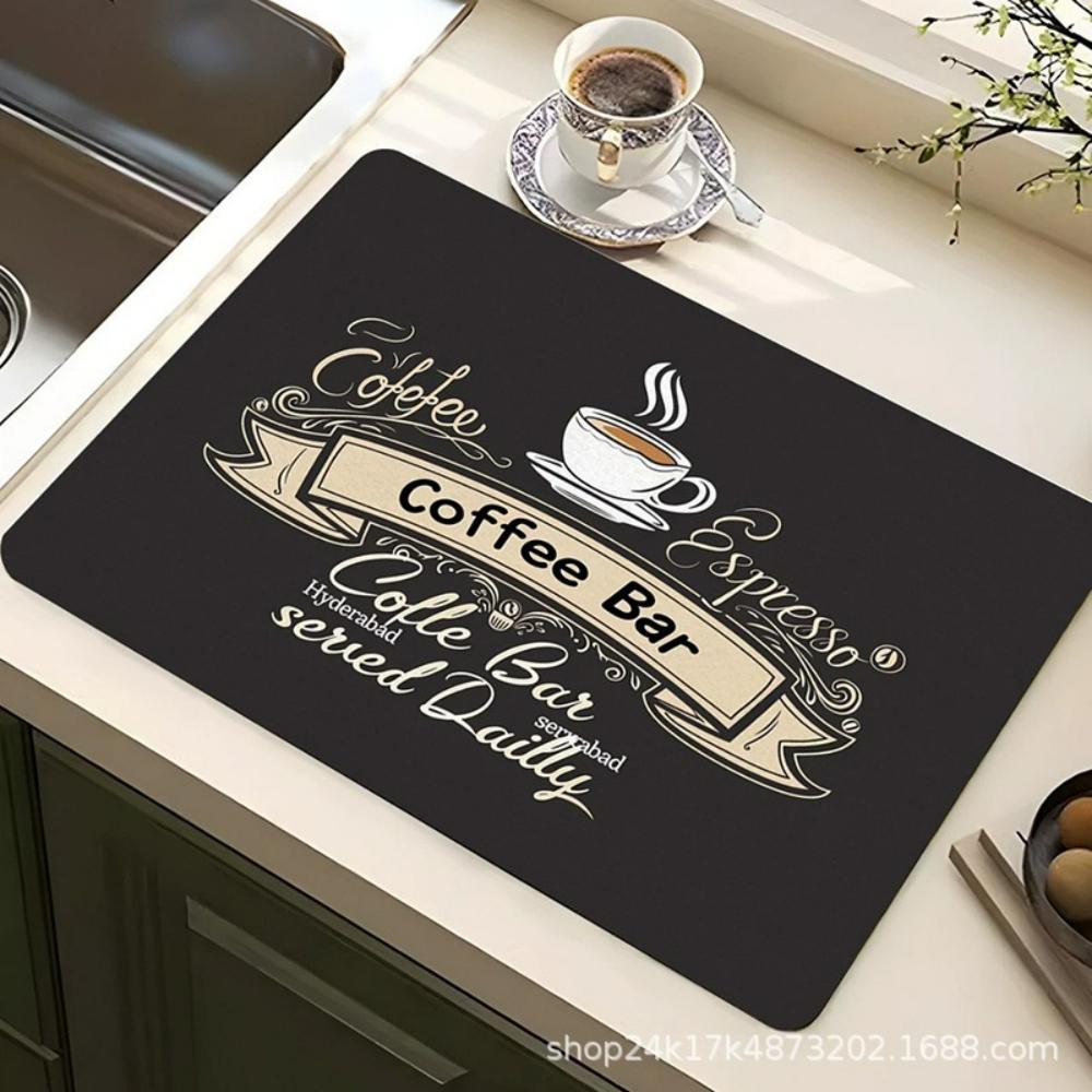 Kaffee Wasser Tasse Kieselgur Geschirr Matte Schnelltrocknend Rutschfest Abtropfmatte für Geschirr Arbeitsfläche Dekor Kaffeemaschine Geschirr Pad