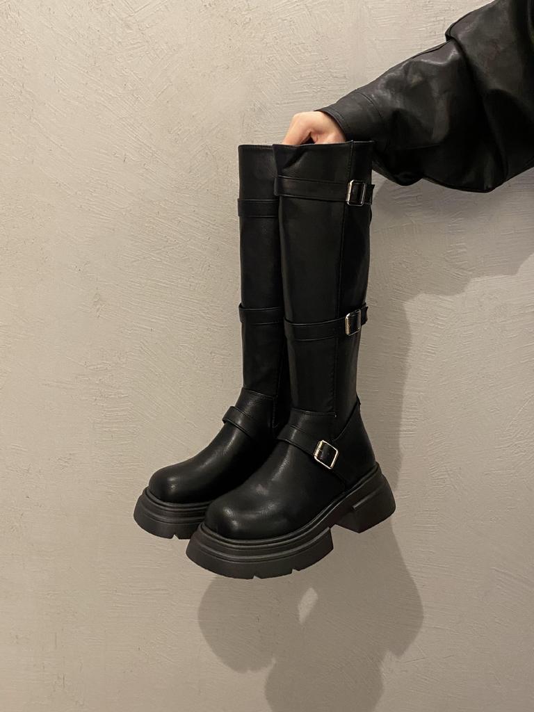 Brown Boots Women's 2025 Autumn and Winter New Thick-soled But Knee-high Knight Boots Maillard Slim Long Boots