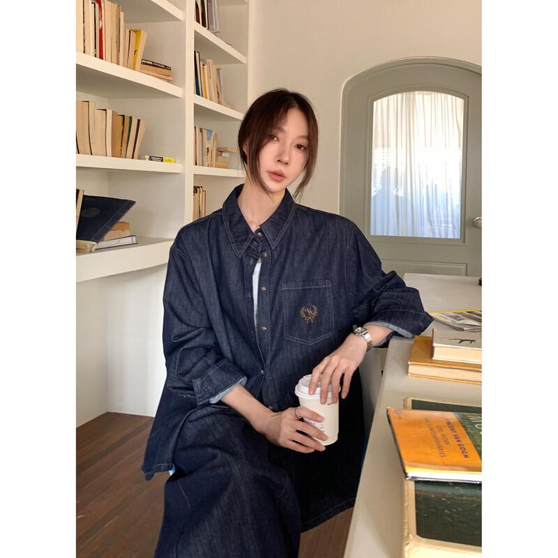 ICH MODE Women s Korean Style Denim Overshirt S