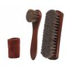 3pcs Horsehair Shoe Brush Kit for Leather Boots Suede Cleaning Polish and Shine with Microfiber Cloth Household Cleaning Tools