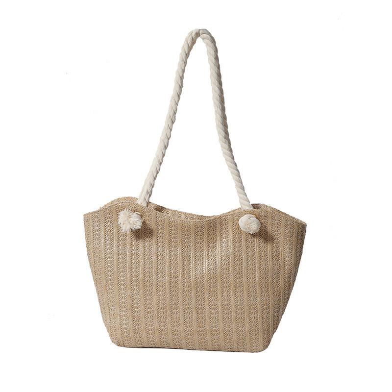 Chic Woven Tote Bag For Women Ideal For Spring Summer Travel Casual Beach Use