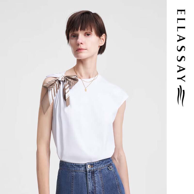 

ELLASSAY Women s Elegant Scarf Knot Vest T-Shirt L