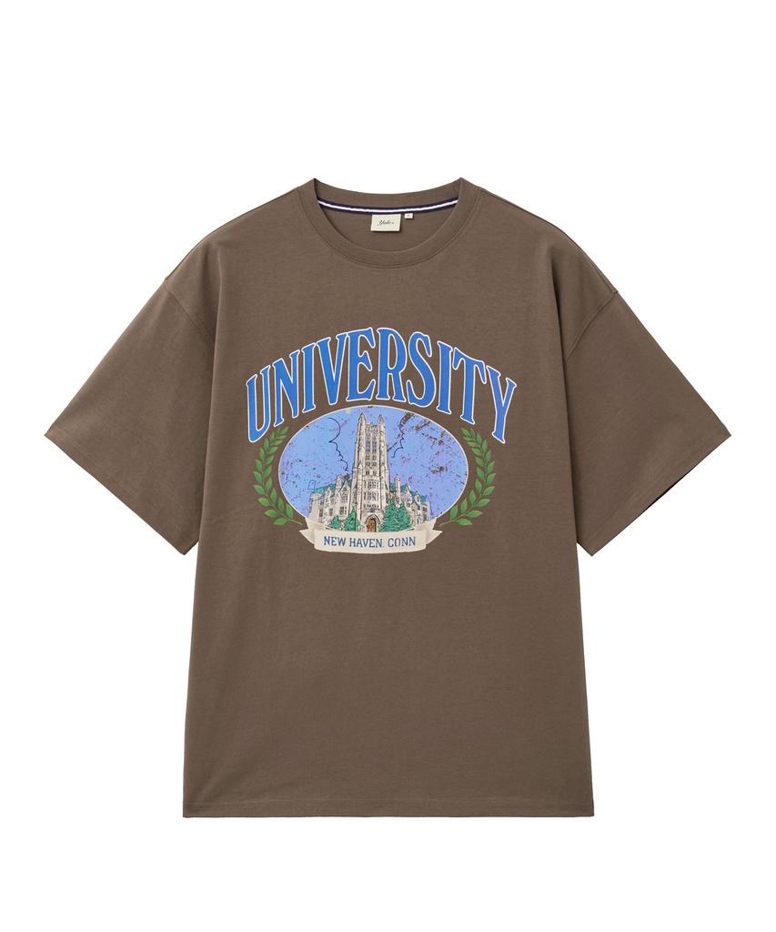 YALE Harkness Tower Graphic T-Shirt_Brown