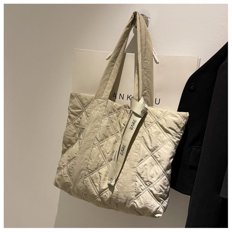 Leisure Down Bag  Women's Shoulder Bag Autumn and Winter Linggetote Bag Large Capacity Bag  Student Bag