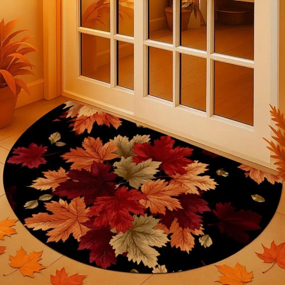 Flower Floral Welcome Rugs Boho Door Mat New Half Round Doormat  Indoor Outdoor