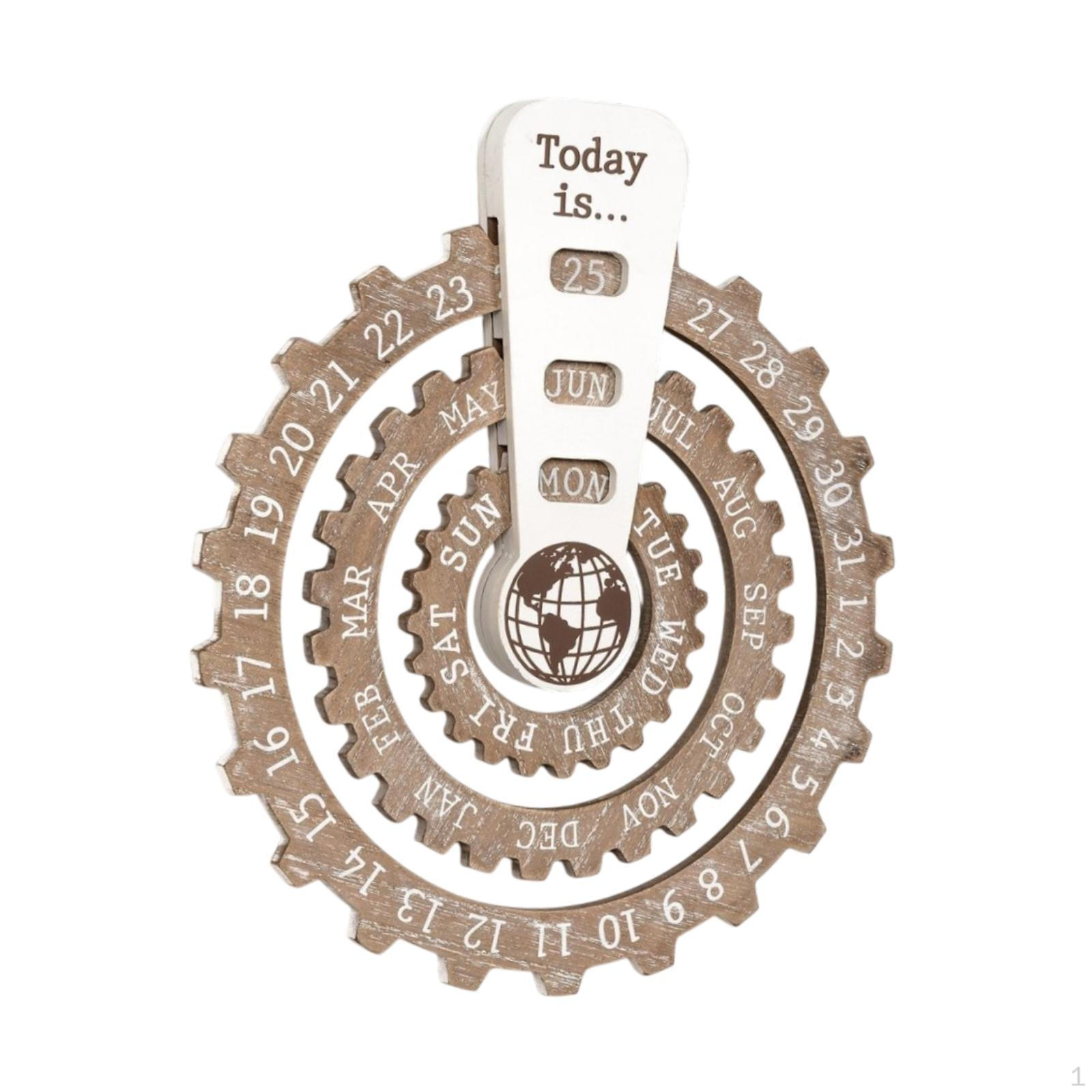 

Календарь Деревянные Диски Коллекционный Художественный Орнамент Вращающийся для Книжной Полки светло-коричневого