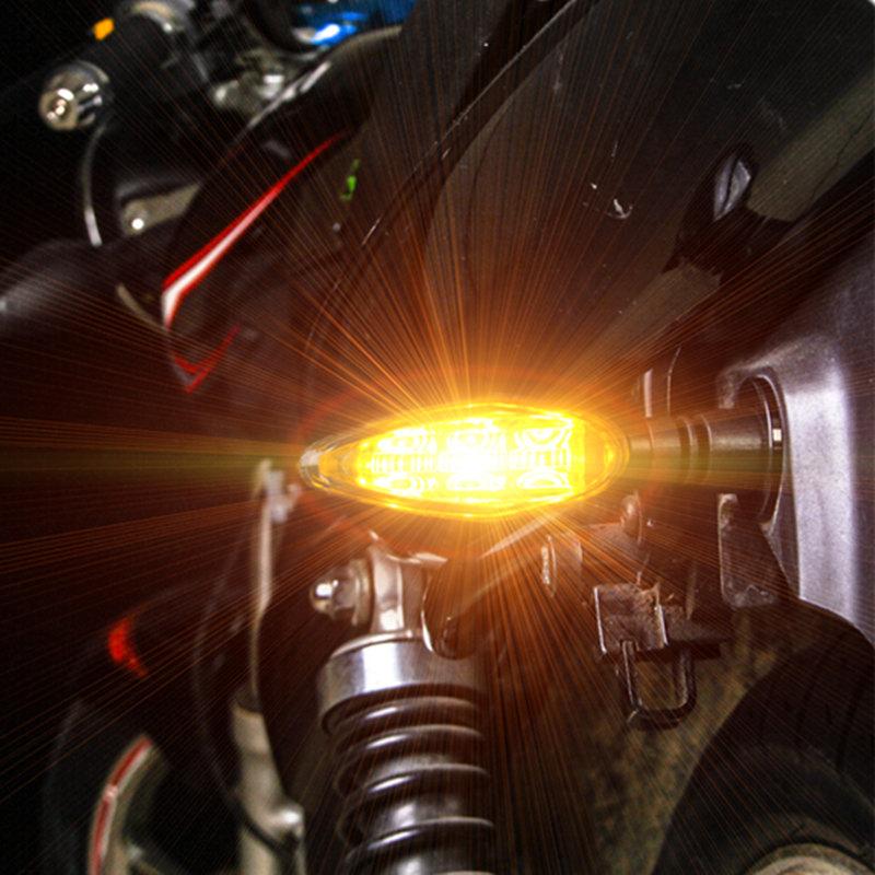 2pcs/set 12V Motorcycle Turn Signal Lights Waterproof ABS LED Direction Yellow Lights Motorcycle Light Assembly