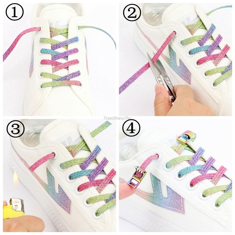 New Elastic Magnetic Shoelaces Sneakers Shoelace Kids Adult No Tie Shoe Laces Rainbow Lock Lazy Laces One Size Fits All Shoes