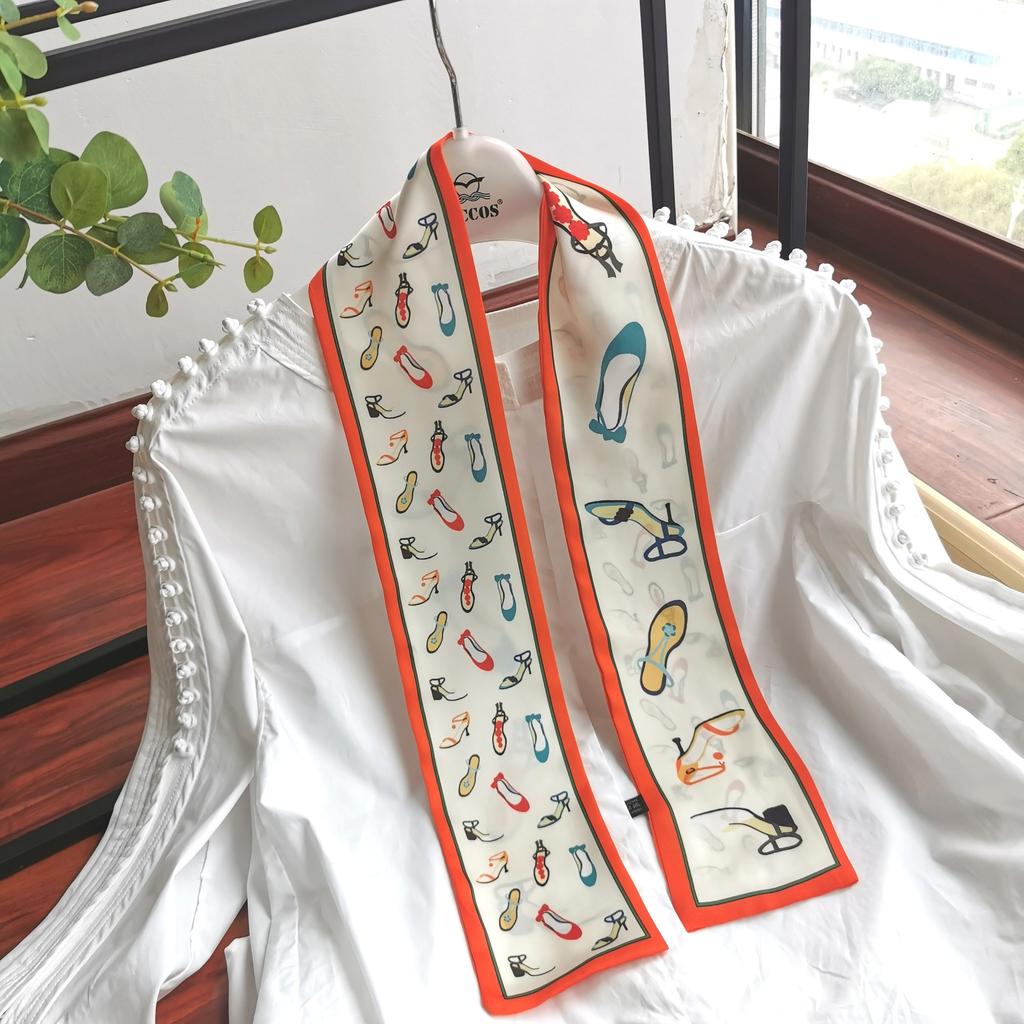Hair Band Women Tie Hair Silk Scarf Silk Ribbon Headgear Internet Celebrity New Streamer French Long Silk Scarf Small Scarf Hair Strap