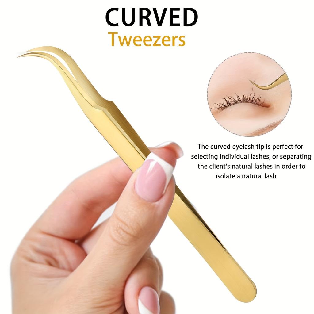Eyelash Extension Tweezers Makeup Stainless Steel Eyelash 3D Accurate Clip Makeup Tools Nail Art Accessories