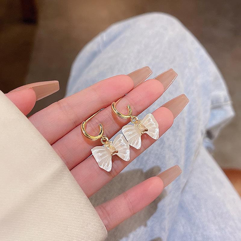 Exquisite S925 Silver Bow Earrings - Korean Micro-Inlaid Design