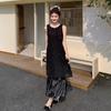 Black new product super good-looking suspender dress women's summer dopamine high-end seaside vacation beach vest long dress