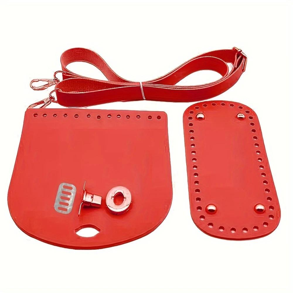 Handmade Leather Accessories Pu Shoulder Strap Bag Bottom Bag Cover Glossy Three-Piece Set Materials DIY Crochet Self-Made Woven Bag