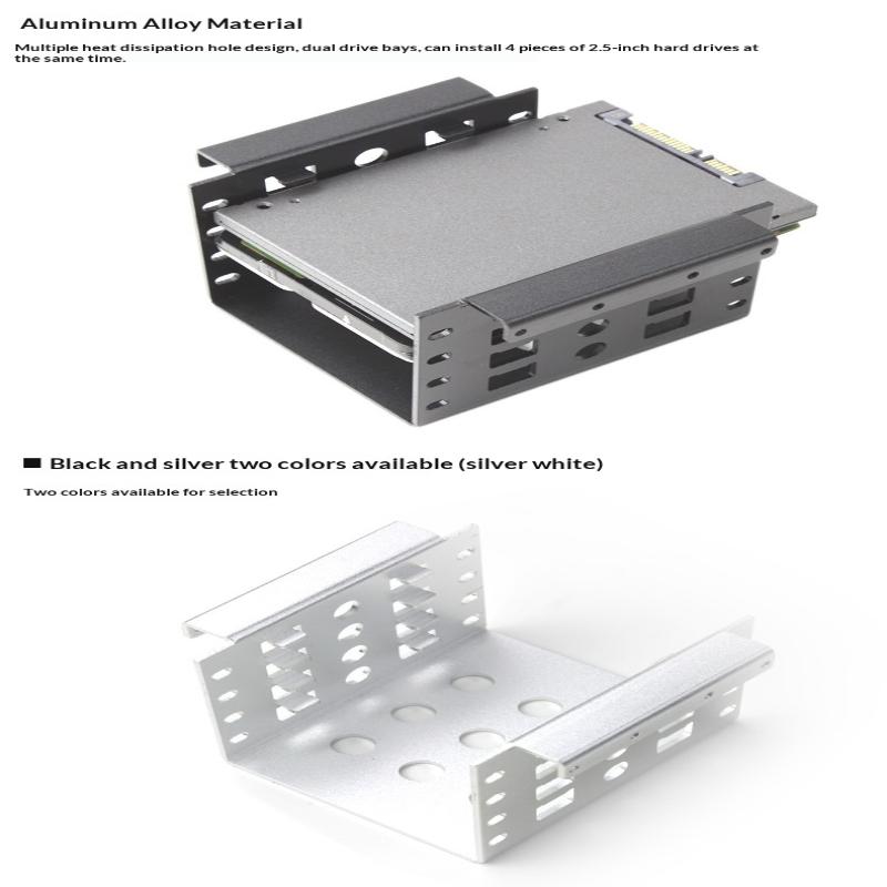 4 Bay 2.5 Inch To 3.5 Inch Ssd Hard Drive Enclosure Caddy Chassis Internal Mounting Adapter Bracket Aluminum Alloy Tray Holder