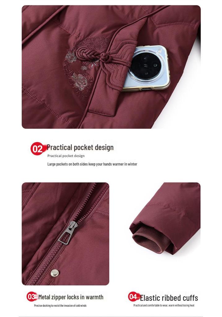 Mid-Aged & Elderly Women's Plus Size Winter Down Jacket - New Style, Thick & Warm Coat for 60s-70s Grandma or Wife.