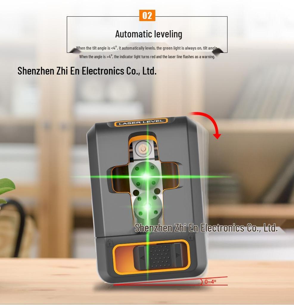 360° Green Beam Laser Rotary Level - High Precision Dual Line Outdoor Tool