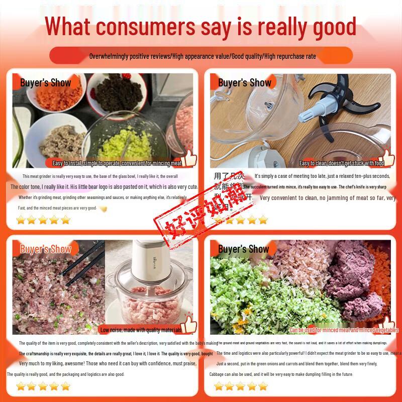 Bear 2L Electric Meat Grinder & Food Chopper