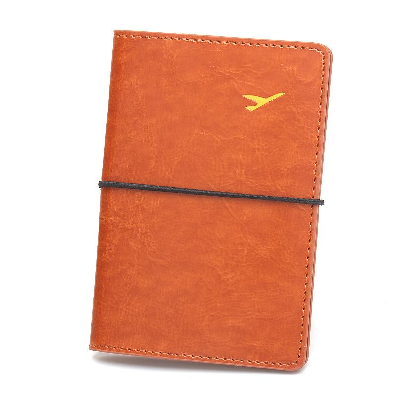 Ultra Lightweight Flight Passport Cover Elastic Band Passport Case Strap Ticket Holder Id Card Holders Leather Passport Holder