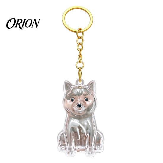 Pet Loss Sympathy Gift Hair Memorial Keychain, Dog Keepsake Holder, Transparent Jewelry Bottle Pendant, Portable Commemorative Charm for Keys