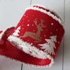 DIY Classic Christmas Fabric Swirl Ribbon Burlap Ribbon With Wired Edge Gift Wrapping Christmas Tree Ribbon Wreath Bows